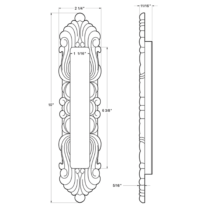 Deltana FPV10225 Pocket Door Flush Pull