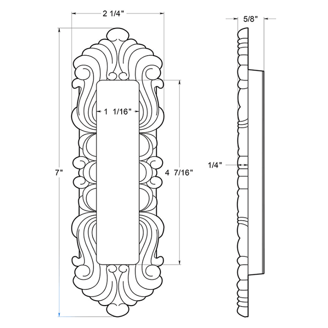 Deltana FPV7178 Pocket Door Flush Pull Deltana FPV7178 Pocket Door Flush Pull