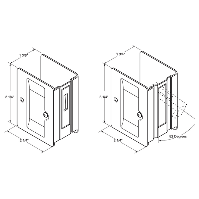 Deltana SDAR325 Pocket Door Lock Receiver