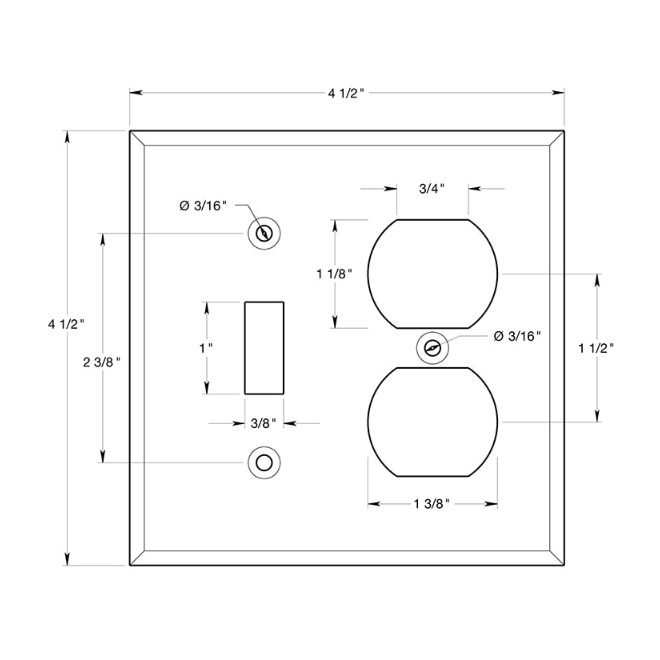 Deltana SWP4762 Wall Plug & Switch Plate Cover