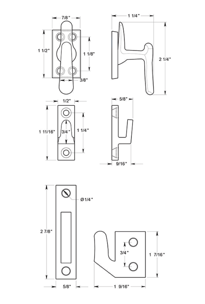 Deltana CF066 Window Casement Latch