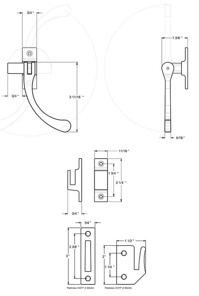 Deltana CF450 Window Casement Latch