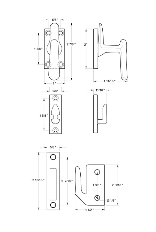 Deltana CF66 Window Casement Latch