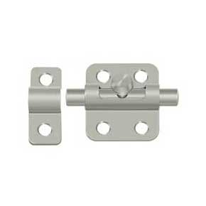 Deltana [2BBU15] Solid Brass Door Barrel Bolt - Traditional - Brushed Nickel Finish - 2" L