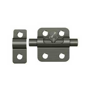 Deltana [2BBU15A] Solid Brass Door Barrel Bolt - Traditional - Antique Nickel Finish - 2" L
