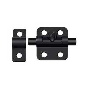 Deltana [2BBU19] Solid Brass Door Barrel Bolt - Traditional - Paint Black Finish - 2" L