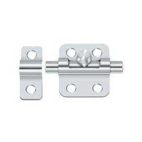 Deltana [2BBU26] Solid Brass Door Barrel Bolt - Traditional - Polished Chrome Finish - 2" L