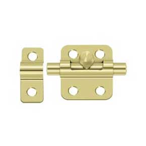 Deltana [2BBU3] Solid Brass Door Barrel Bolt - Traditional - Polished Brass Finish - 2" L