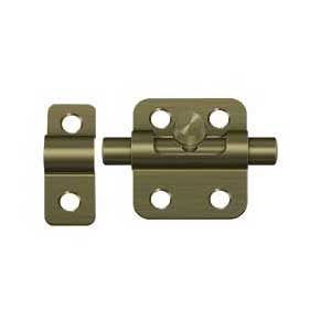Deltana [2BBU5] Solid Brass Door Barrel Bolt - Traditional - Antique Brass Finish - 2" L