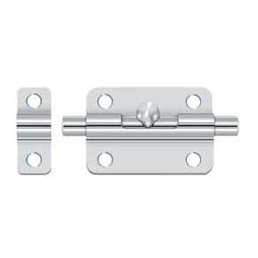 Deltana [3BBU26] Solid Brass Door Barrel Bolt - Traditional - Polished Chrome Finish - 3" L