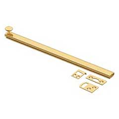 Deltana [12SBCS003] Solid Brass Door Concealed Screw Bolt - Surface - Polished Brass (PVD) Finish - 12&quot; L
