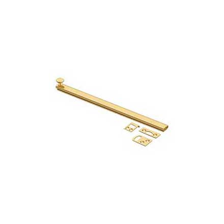 Deltana [12SBCS003] Solid Brass Door Concealed Screw Bolt - Surface - Polished Brass (PVD) Finish - 12&quot; L