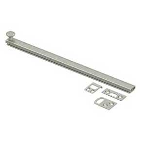 Deltana [12SBCS15] Solid Brass Door Concealed Screw Bolt - Surface - Brushed Nickel Finish - 12" L