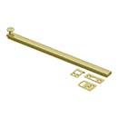 Deltana [12SBCS3-UNL] Solid Brass Door Concealed Screw Bolt - Surface - Polished Brass Unlacquered Finish - 12" L