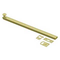 Deltana [12SBCS3] Solid Brass Door Concealed Screw Bolt - Surface - Polished Brass Finish - 12&quot; L