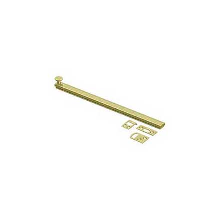 Deltana [12SBCS3] Solid Brass Door Concealed Screw Bolt - Surface - Polished Brass Finish - 12&quot; L