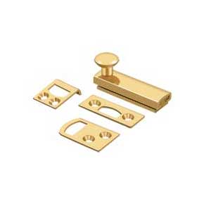 Deltana [2SBCS003] Solid Brass Door Concealed Screw Bolt - Surface - Polished Brass (PVD) Finish - 2" L