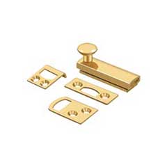 Deltana [2SBCS003] Solid Brass Door Concealed Screw Bolt - Surface - Polished Brass (PVD) Finish - 2&quot; L
