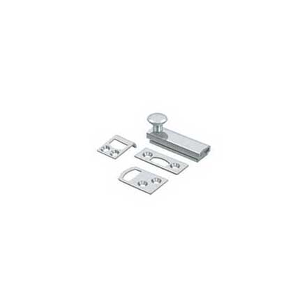 Deltana [2SBCS26] Solid Brass Door Concealed Screw Bolt - Surface - Polished Chrome Finish - 2&quot; L