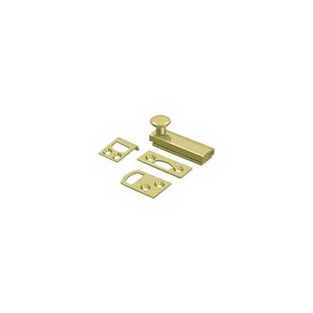 Deltana [2SBCS3] Solid Brass Door Concealed Screw Bolt - Surface - Polished Brass Finish - 2&quot; L