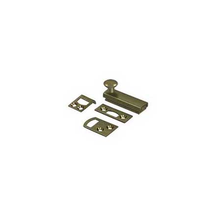 Deltana [2SBCS5] Solid Brass Door Concealed Screw Bolt - Surface - Antique Brass Finish - 2&quot; L