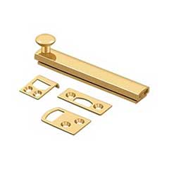 Deltana [4SBCS003] Solid Brass Door Concealed Screw Bolt - Surface - Polished Brass (PVD) Finish - 4&quot; L