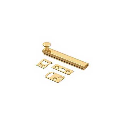 Deltana [4SBCS003] Solid Brass Door Concealed Screw Bolt - Surface - Polished Brass (PVD) Finish - 4&quot; L