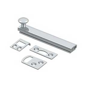 Deltana [4SBCS26] Solid Brass Door Concealed Screw Bolt - Surface - Polished Chrome Finish - 4" L