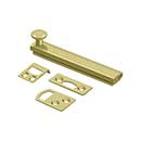 Deltana [4SBCS3-UNL] Solid Brass Door Concealed Screw Bolt - Surface - Polished Brass Unlacquered Finish - 4" L