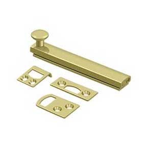 Deltana [4SBCS3] Solid Brass Door Concealed Screw Bolt - Surface - Polished Brass Finish - 4" L
