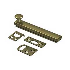 Deltana [4SBCS5] Solid Brass Door Concealed Screw Bolt - Surface - Antique Brass Finish - 4&quot; L