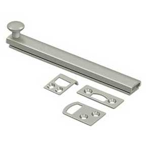 Deltana [6SBCS15] Solid Brass Door Concealed Screw Bolt - Surface - Brushed Nickel Finish - 6" L