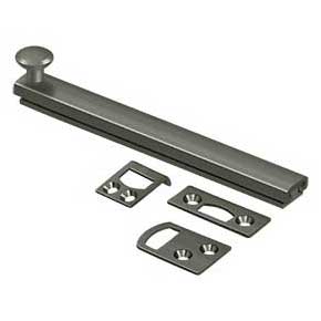 Deltana [6SBCS15A] Solid Brass Door Concealed Screw Bolt - Surface - Antique Nickel Finish - 6" L