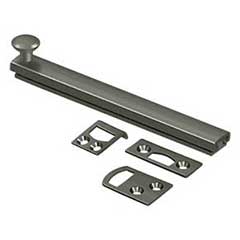 Deltana [6SBCS15A] Solid Brass Door Concealed Screw Bolt - Surface - Antique Nickel Finish - 6" L