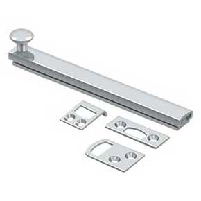 Deltana [6SBCS26] Solid Brass Door Concealed Screw Bolt - Surface - Polished Chrome Finish - 6" L