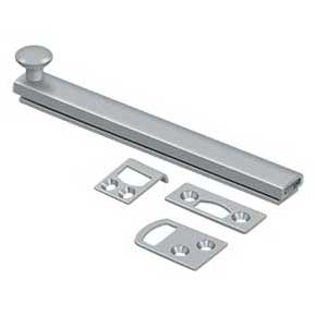 Deltana [6SBCS26D] Solid Brass Door Concealed Screw Bolt - Surface - Brushed Chrome Finish - 6" L