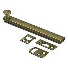 Deltana [6SBCS5] Solid Brass Door Concealed Screw Bolt - Surface - Antique Brass Finish - 6&quot; L