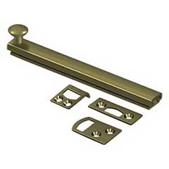 Deltana [6SBCS5] Solid Brass Door Concealed Screw Bolt - Surface - Antique Brass Finish - 6&quot; L