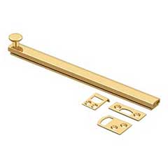 Deltana [8SBCS003] Solid Brass Door Concealed Screw Bolt - Surface - Polished Brass (PVD) Finish - 8&quot; L