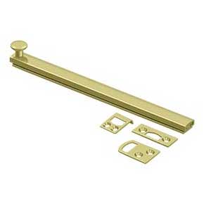 Deltana [8SBCS3] Solid Brass Door Concealed Screw Bolt - Surface - Polished Brass Finish - 8" L