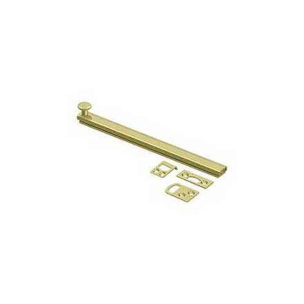 Deltana [8SBCS3] Solid Brass Door Concealed Screw Bolt - Surface - Polished Brass Finish - 8" L