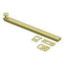 Deltana [8SBCS3] Solid Brass Door Concealed Screw Bolt - Surface - Polished Brass Finish - 8&quot; L