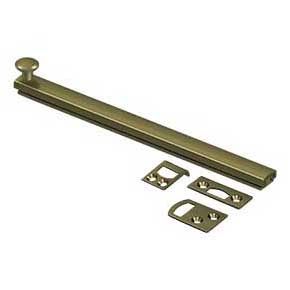 Deltana [8SBCS5] Solid Brass Door Concealed Screw Bolt - Surface - Antique Brass Finish - 8" L