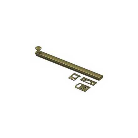 Deltana [8SBCS5] Solid Brass Door Concealed Screw Bolt - Surface - Antique Brass Finish - 8&quot; L