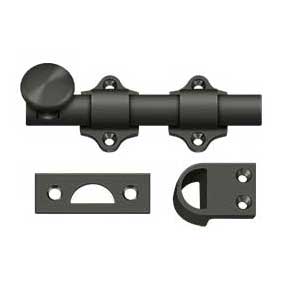 Deltana [DDB425U10B] Solid Brass Dutch Door Slide Bolt - Surface - Oil Rubbed Bronze Finish - 4" L