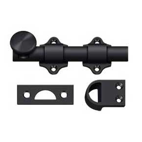  Deltana [DDB425U19] Solid Brass Dutch Door Slide Bolt - Surface - Paint Black Finish - 4" L