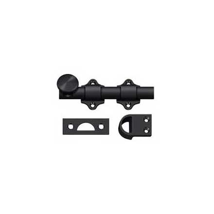 Deltana [DDB425U19] Solid Brass Dutch Door Slide Bolt - Surface - Paint Black Finish - 4" L