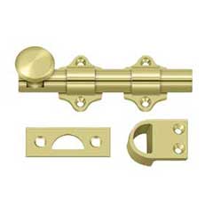 Deltana [DDB425U3] Solid Brass Dutch Door Slide Bolt - Surface - Polished Brass Finish - 4&quot; L