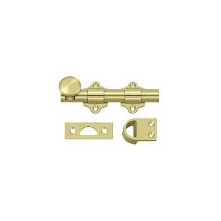 Deltana [DDB425U3] Solid Brass Dutch Door Slide Bolt - Surface - Polished Brass Finish - 4" L