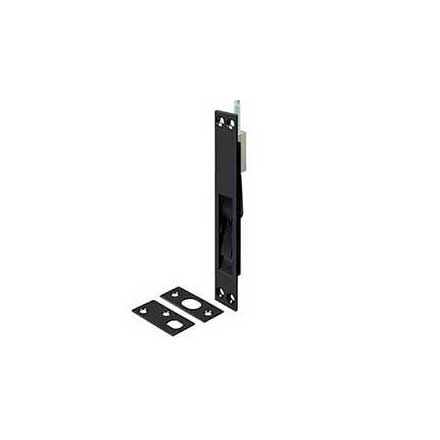 Deltana [12EFB19] Solid Brass Door Extension Flush Bolt - Paint Black Finish - 12" L